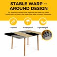 thumbnail image 4 of Beige Table Cloths for 3 Foot Rectangle Tables, Modern Abstract Art Farmhouse Striped Patio Waterproof Elastic Fitted Tablecloths, Washable Rectangular Table Cover for Camping, 4 of 8
