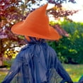 thumbnail image 3 of Xfvqtps Halloween Witch Hat for Women Wide Brim Foldable Halloween Spire Hats for Party Accessory Orange, 3 of 5