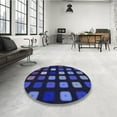 thumbnail image 3 of Ahgly Company Indoor Square Patterned Night Blue Area Rugs, 4' Square, 3 of 6