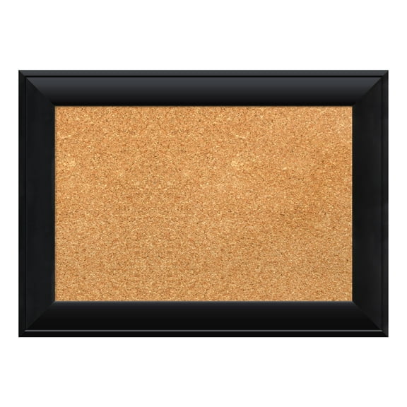 Amanti Art Natural Cork Board Wood Framed Nero Black Bulletin Board 21 in. x 15 in.