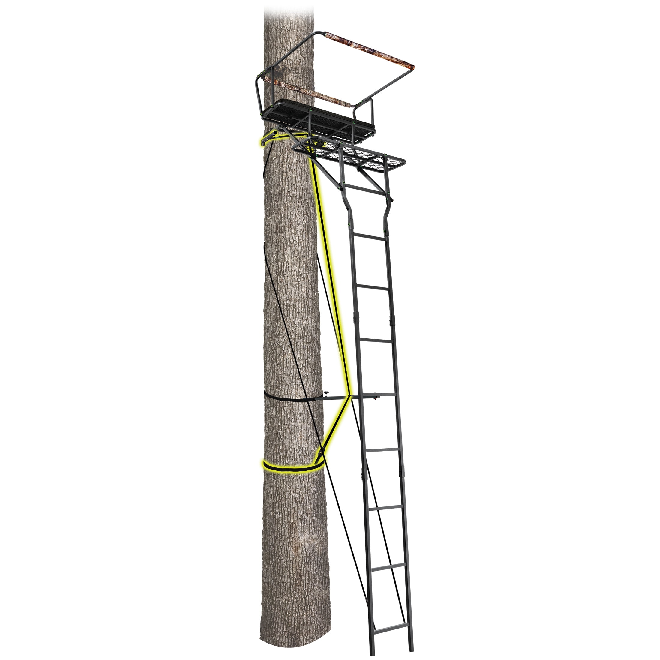 Ladder Tree Stand 2 Man 15' Archery Hunting Camping Shooting Safety Harness New 