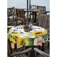 thumbnail image 2 of Outdoor Tablecloth with Umbrella Hole for Patio/Picnic/Party/Camping, Summer Sunflowers Waterproof Table Cloth Round Cover Washable, Pastoral Garden Botanical Florals (Dia 54"), 2 of 8