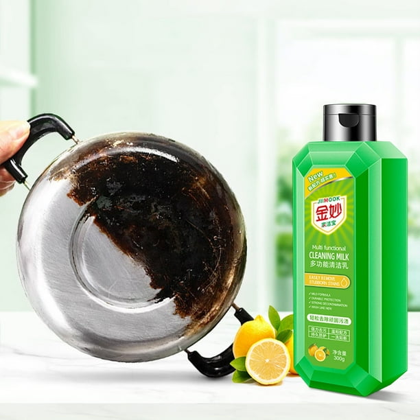Xihbxyly Leche Limpiadora Multiusos, Potente Eliminador de Manchas de Aceite, Aroma Fresco a Limón, Uso Doméstico En Cocina, Potente Descontaminación, Acabado Antirayaduras, Paquete de 2, Botellas de