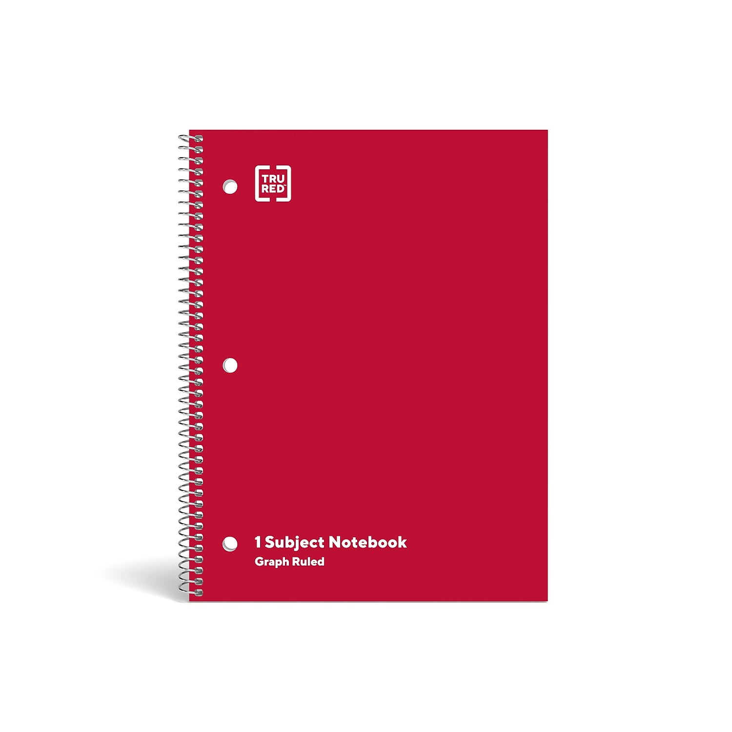 Staples Graph Ruled 4x4 Spiral Notebook 8" x 101/2" Red 132710