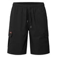 thumbnail image 4 of Men's Relaxed Fit Cargo Shorts, Elastic Drawstring Waist Shorts with Multi-Pockets and Quick Dry Fabric Outdoor Hiking Black 3XL, 4 of 5