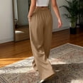 thumbnail image 4 of Lmnyox Wide Leg Pants for Women Baggy Elastic High Waist Palazzo Trousers Comfy Stretchy Dress Pants with Pockets, 4 of 7