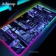 thumbnail image 3 of Alfombrilla de ratón para juegos RGB neón arte japonés alfobrilla de ratón ordenador grande para juegos LED alfombrilla XXL Mause Pads PC Gamer 900x400mm alfombrilla de escritorio, 3 of 5