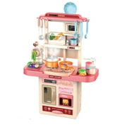 Kitchen Set for Kids Pink Kitchen Clay 69 Pcs Pretend Play Cook for Toddlers 3 4 5 Years VALESSATI