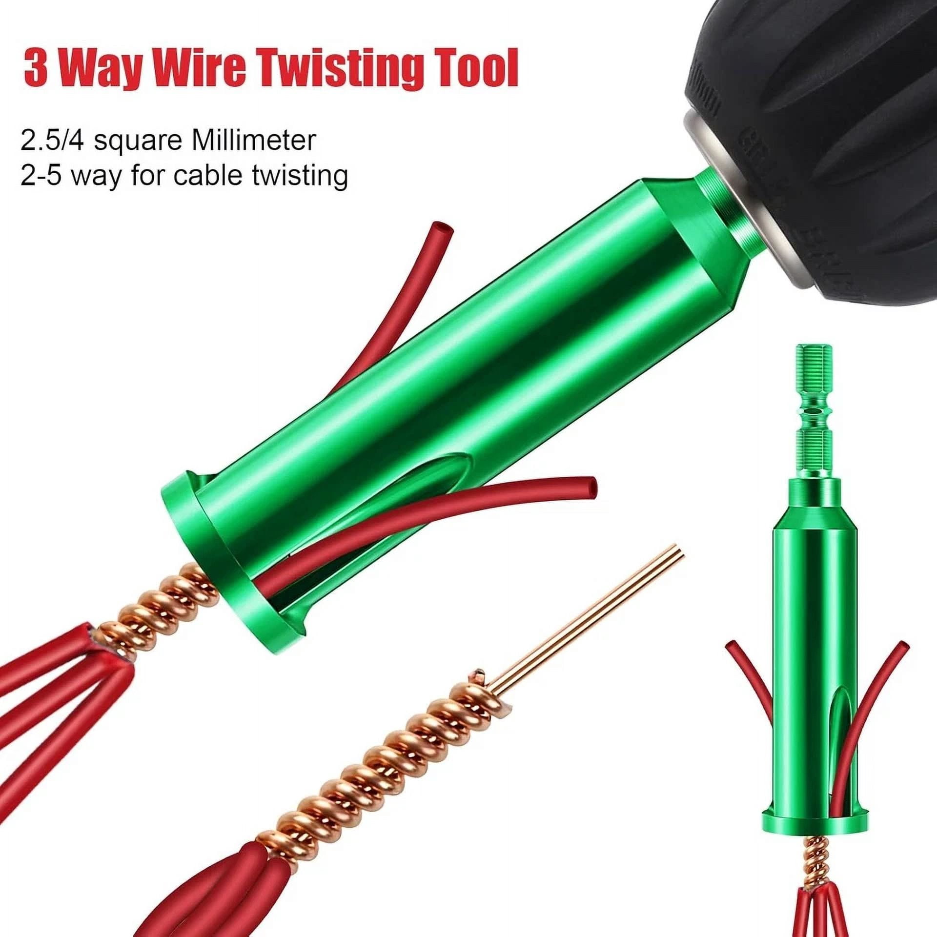 CRESTIN- 3X Wire Stripping&Twisting Tool Electrical Drill Wire Stripper Cable Nut Twister