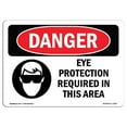thumbnail image 1 of SignMission OS-DS-A-1218-L-1227 12 x 18 Po Signe de Danger OSHA - Protection Oculaire Requise dans Ce Domaine, 1 of 1