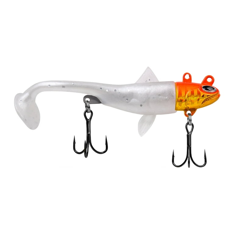 UDIYO 13.5g/8cm Fishing Lure T-tail Sharp Treble Hook 3D Fisheyes Simulated  Long Casting Paddle Tail Artificial Bait Fishing Supplies 