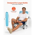 thumbnail image 2 of KFFKFF Folding Beach Chair with High Back, Portable Camping Chair for Adults, Includes Cup Holder, Mesh Backrest, Carry Bag, Extra-Wide Seat, Supports Up to 330 lbs, Light Blue, 2 of 9
