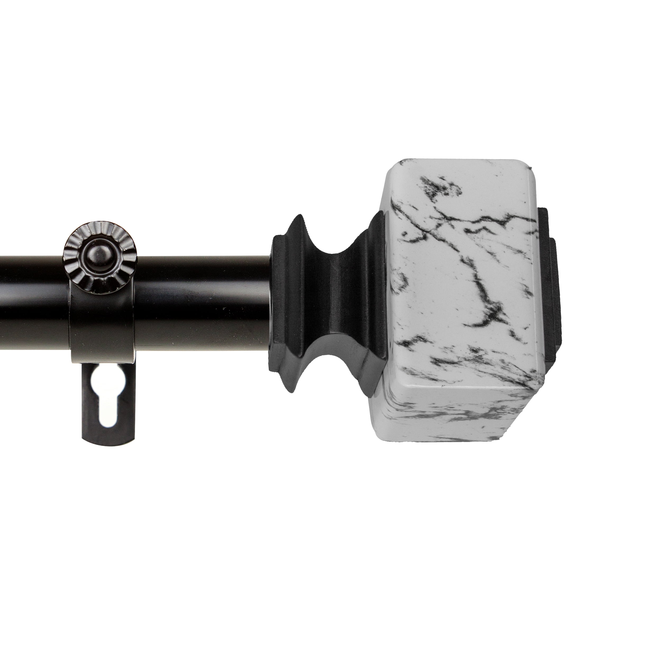Brielle 1" Single Curtain Rod, 28-48 inches- Black