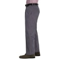 thumbnail image 2 of Haggar Men's Stretch Corduroy Expandable Waist Classic Fit Flat Front Pant 40W x 31L Charcoal, 2 of 4