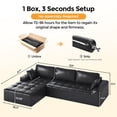 thumbnail image 5 of PATBRELA Sectional Sofa, 101" L-Shaped Deep Seat Cloud Couch, Modular Sofa with Back Cushion for Living Room Bedroom, PU Leather, No Assembly Required, Black (Left Facing Chaise), 5 of 10