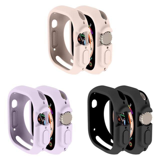 LEIXIUER(1Pack/3Pack) Compatible with Apple Watch Ultra case 49mm All-Round Shockproof TPU Silicone Protective Cover Bumper Shock-Absorbing Scratch-Resistant Protective case for Apple Watch Ultra 49mm