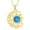 Blue, variant on Crescent Necklace for Women 18K Gold Plated Moon and Sun Pendant with Natural Turquoise Stone Christmas Birthday Jewelry Gifts for Women