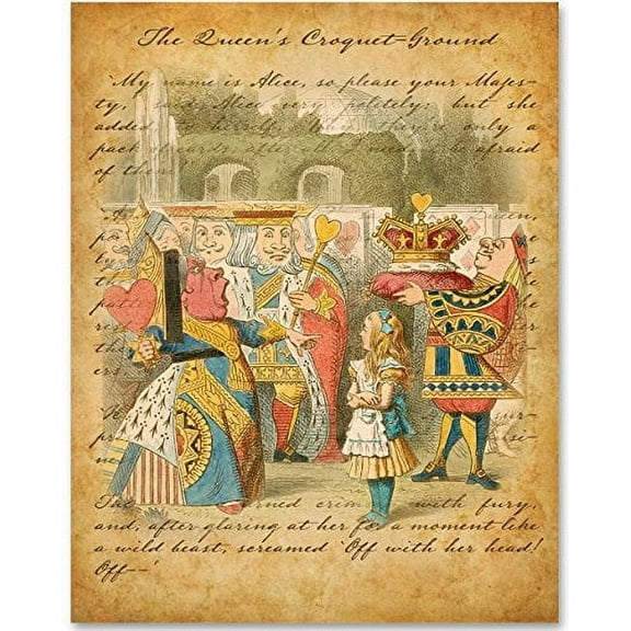 Alice in Wonderland - The Queen's Croquet Ground - 11x14 Unframed Print - Great Nursery and Children's Room Decor and Gift Under $15 for Lewis Carroll Fans