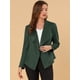 thumbnail image 2 of Chaqueta de gamuza sintética para mujer Cárdigan de outwear drapeado con solapa frontal abierta Verde oscuro S, 2 of 6