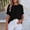 Black, variant on Bohemian Boho Off Shoulder Top 3/4 Puff Ruffle Sleeve Loose Dressy Casual Going Out Shirt Black 2XL