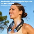 thumbnail image 2 of SIMWAL 6000mAh Neck Fan, 30H Runtime 6 Speeds 360° Airflow, USB Rechargeable Personal Fan & Wearable Fan for Camping Travel Beach Outdoor Sports, Black, 2 of 10