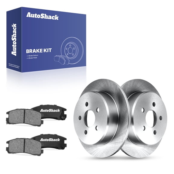 AutoShack Rear Solid Brake Rotors   Ceramic Pads 6-PC Brake Kit Replacement for 2004 Dodge Stratus 10.63" (270 mm)