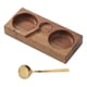 thumbnail image 4 of Bandeja de madera estilo japonés para condimentos, plato reutilizable para salsas con cuchara y cuenco para especias. 17x7x25cm, 4 of 9