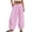 Pink -BF35, variant on Womens Balloon Pants Summer Flowy Wide Leg Pants Cotton Linen Drawstring Vacation Beach Pants Black XL