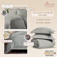 thumbnail image 3 of Pizuna Pure 100% Cotton Queen Duvet Cover Set, Luxurious 400 Thread Count Long Staple Cotton Sateen Weave with Button Closure (Combed Silver Cotton Duvet Cover Queen), 3 of 4