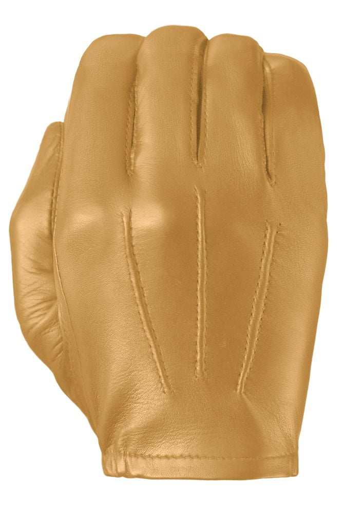 tan leather gloves
