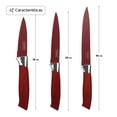 thumbnail image 2 of Juego De Cuchillos De Acero Inoxidable 8 Piezas Rojo, 2 of 6
