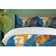 thumbnail image 4 of Ambesonne African Duvet Cover Sets, Tiger Striped in City, 2-King, Orange Blue, 4 of 7