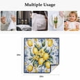 thumbnail image 4 of Yellow Lemon Cloth Napkins, Middle Century Blue Italian Textured Washable and Reusable Dinner Napkins Set of 4, Table Napkin for Kitchen Party Birthday Wedding Hotel Housewarming 20"x20", 4 of 8