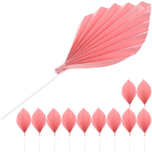 KAKOWELY 12 piezas de hojas para decorar tartas, adornos de papel tipo abanico para tartas, para bodas, cumpleaños y otras ocasiones.