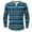 Blue-green, variant on gbyLJF Men's Striped Printed Shirt Personality Fashion Multi-color Long Sleeve Blouse Lightweight Slim Fit Half-button Round Neck Top