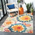 thumbnail image 2 of SAFAVIEH Cabana Michelle Floral Indoor/Outdoor Area Rug, Ivory/Orange, 8' x 10', 2 of 8