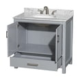 thumbnail image 2 of Wyndham Collection Sheffield 36" Metal Single Bathroom Vanity in Gray/Chrome, 2 of 3