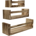 thumbnail image 3 of 3 Wooden Floating Shelves - Rustic Mahogany Color Wall Mount Shelf – 3 Variable Sizes, 3 of 9