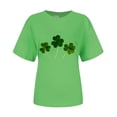 thumbnail image 4 of LSLJS T-Shirt à Col Rond de la Saint-Patrick à Imprimé Quatre Feuilles à Manches Courtes Décontracté Ample Haut à Manches Courtes Haut/chemise à Manches Courtes à Col Rond, Cadeaux pour Femmes, 4 of 4