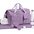 thumbnail image 3 of DAKIMOE Travel Duffle Bag for Women Large Weekender Bags Carry on Gym Duffel Bag with Wet Pocket/Shoe Compartment Waterproof Overnight Tote for Plane Hospital Sports Yoga Business Trips, Lilac, 3 of 10