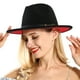 thumbnail image 2 of Sombreros Fedora de ala ancha para mujeres y hombres, sombrero de vestir de dos tonos, sombrero Panamá de fieltro en dos tamaños adultos JM, 2 of 4