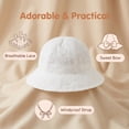 thumbnail image 6 of Tigivemen Baby Sun Hat Toddler Girls Fisherman Bucket Hats with Lace Bow Summer Outdoor Sunhats White Size 1-3 Years, 6 of 8