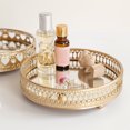 thumbnail image 6 of CIYISON Nordic Luxury Metal Mirror Tray Round Candle Plate Desktop Jewelry Storage Organizer for Coffee Table Dresser Bathroom, 6 of 18