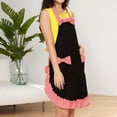 thumbnail image 5 of Delantal Warkul con lazo para mujer, con bolsillo, estampado a cuadros, ajustable, con cordones, ideal para la cocina, regalo para el Día de la Madre, 5 of 5