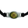 thumbnail image 2 of Four Leaf Clover Lucky Novelty Suede Leather Metal Bracelet, 2 of 3