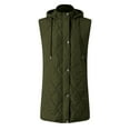 thumbnail image 5 of larppty Long Puffer Vest Women Sleeveless Hooded Puffer Jacket Lightweight Quilted Jackets Winter Warm Zip Up Coat Outerwear (AG, S), 5 of 5