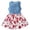 Red, variant on Mercatoo Girls Summer Dress Sleeveless Denim Patchwork Flowers Printed Bow Princess Vest Dress Girls Dress with Ruffles Tutu