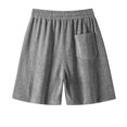thumbnail image 5 of Ceisia Men Herringbone Wide Leg Shorts Elastic Drawstring Waist Soft Thick Loose Baggy Fit Daily Casual Home Lounge Short Pants Gifts for Father, 5 of 9