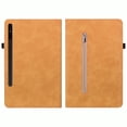 thumbnail image 4 of Vintage Tablet Case Compatible with Samsung Galaxy Tab S8 Plus/S7 Plus/S7 FE 12.4 inch, Quality PU Leather Stand Cover with [Multiple Viewing Angles] [Zipper Pocket],Yellow, 4 of 5