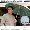 thumbnail image 3 of Compact Umbrellas For Rain And Sun UPF 50+ UV Protection Windproof waterproofing and Strong Men Womens Umbrella 16 Ribs Wooden Handle Travel Umbrella, 3 of 17